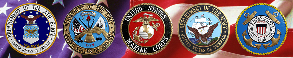 Military Branch Seals - Air Force, Army, Marine Corps, Navy, Coast Guard